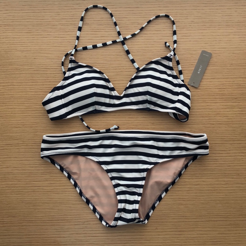 JCREW stripe bikini - NEW w tags